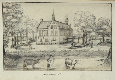 135435 Gezicht op het omgrachte kasteel Groenewoude tussen Utrecht en Bunnik uit het noorden.N.B. De naam Groenewoude ...